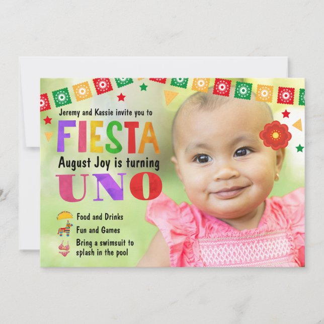 Invitación a la Fiesta del Primer Cumpleaños del B (Anverso)