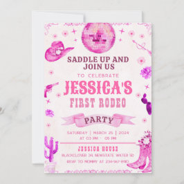 Invitación a la fiesta del primer rodeo de la vaqu