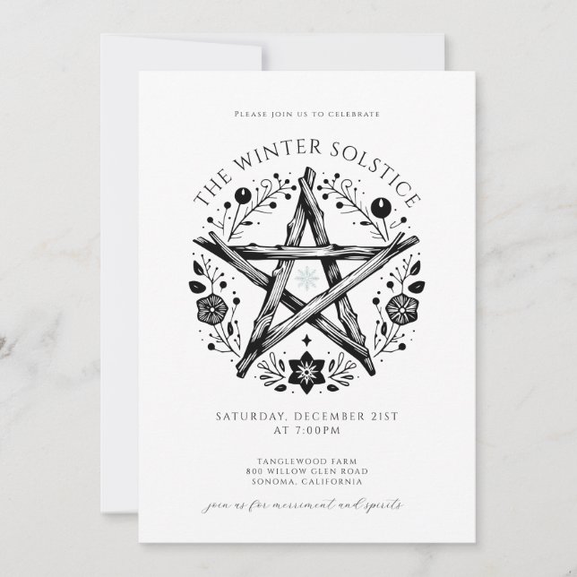 Invitación a la Fiesta del Solsticio de Invierno (Anverso)