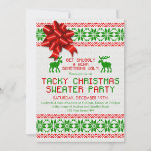 Invitación a la fiesta del suéter de los Navidades