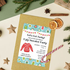 Invitación a la fiesta del suéter feo de Navidad