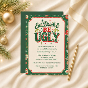 Invitación a la fiesta del suéter feo de Navidad r