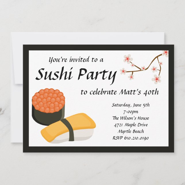 Invitación a la fiesta del sushi (Anverso)