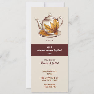 Invitación a la fiesta del té de Acción de Gracias