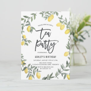 Invitación a la fiesta del té de cera de limón de 