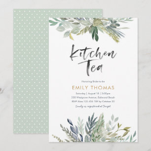 Invitación a la fiesta del té de cocina   Follaje 