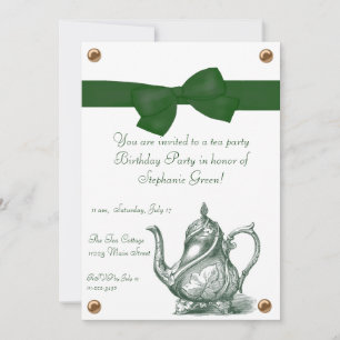 Invitación a la fiesta del té de cumpleaños