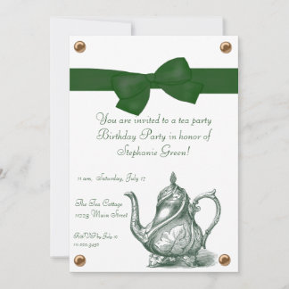 Invitación a la fiesta del té de cumpleaños