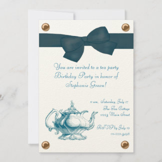 Invitación a la fiesta del té de cumpleaños