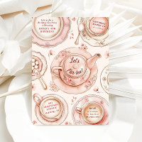 Invitación a la fiesta del té de cumpleaños