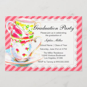 Invitación a la fiesta del té de graduación