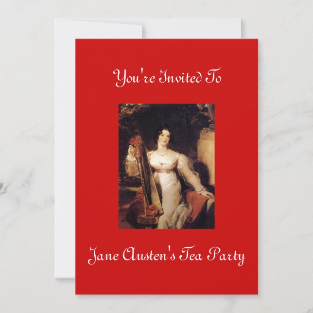 Invitación a la fiesta del té de Jane Austen 2 (Anverso)