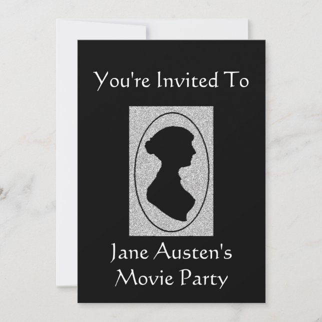 Invitación a la fiesta del té de Jane Austen 2 (Anverso)