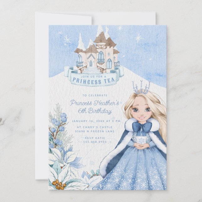 Invitación a la fiesta del té de la princesa de in (Anverso)