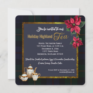 Invitación a la fiesta del té de la tarde en Escoc