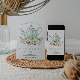 Invitación a la fiesta del té de los pájaros