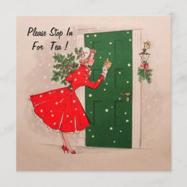 Invitación a la Fiesta del Té de Navidad para navi