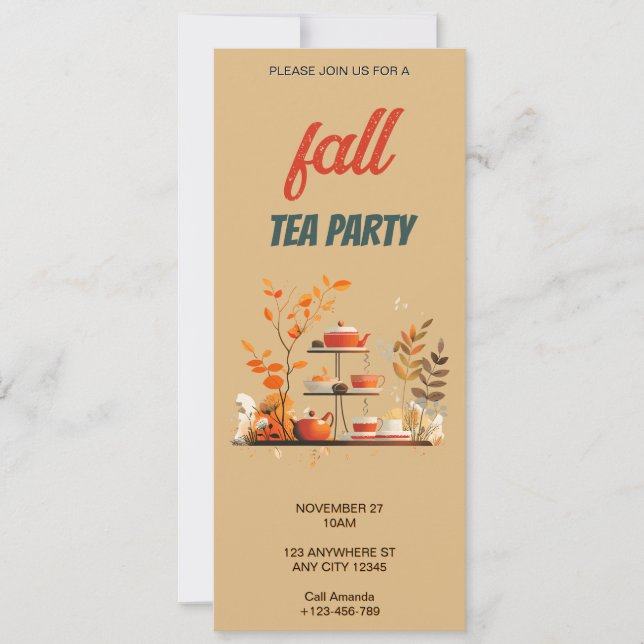 Invitación a la fiesta del té de otoño (Anverso)
