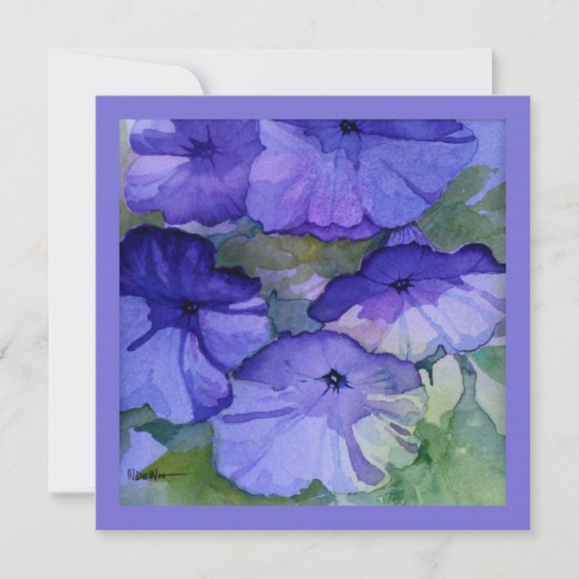 Invitación a la fiesta del té de Petunia (Anverso)