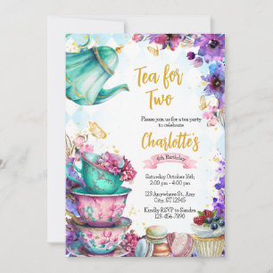Invitación a la fiesta del té de wonderland