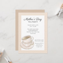 Invitación a la fiesta del té del Día de la Madre 