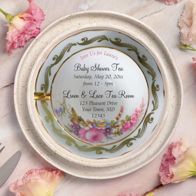 Invitación a la fiesta del té en Baby Shower (Subido por el creador)