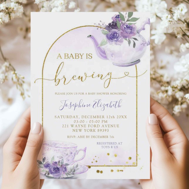 Invitación a la fiesta del té en Baby Shower con f (Subido por el creador)