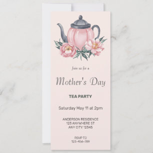 Invitación a la fiesta del té en el Día de la Madr