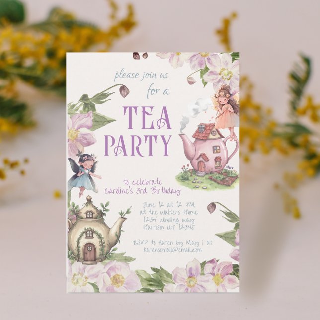 Invitación a la fiesta del té en el jardín de hada (Subido por el creador)