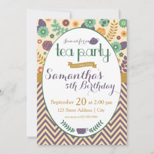 Invitación a la fiesta del té en los Jardín de las
