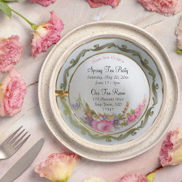 Invitación a la fiesta del té en taza de té