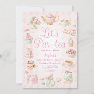 Invitación a la fiesta del té Tetera Taza de té ro