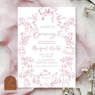 Invitación a la fiesta del té 'Un bebé está en cam