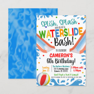 Invitación a la fiesta del tobogán de agua