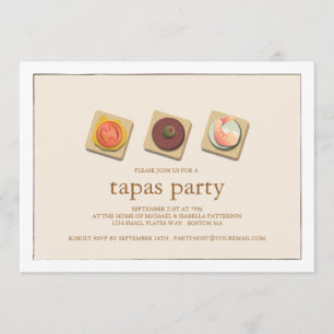 Invitación a la fiesta del trío de tapas de pequeñ