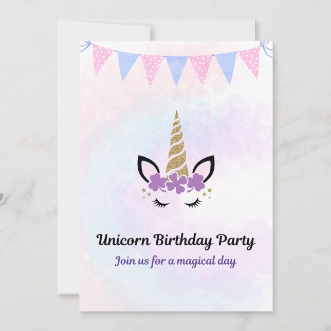 Invitación a la fiesta del unicornio (Anverso)