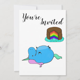 Invitación a la fiesta del unicornio regordete