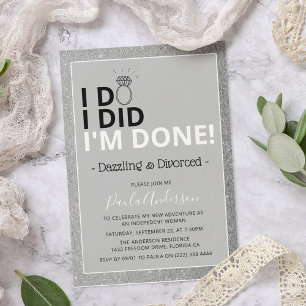 Invitación a la fiesta deslumbrante y divorciada