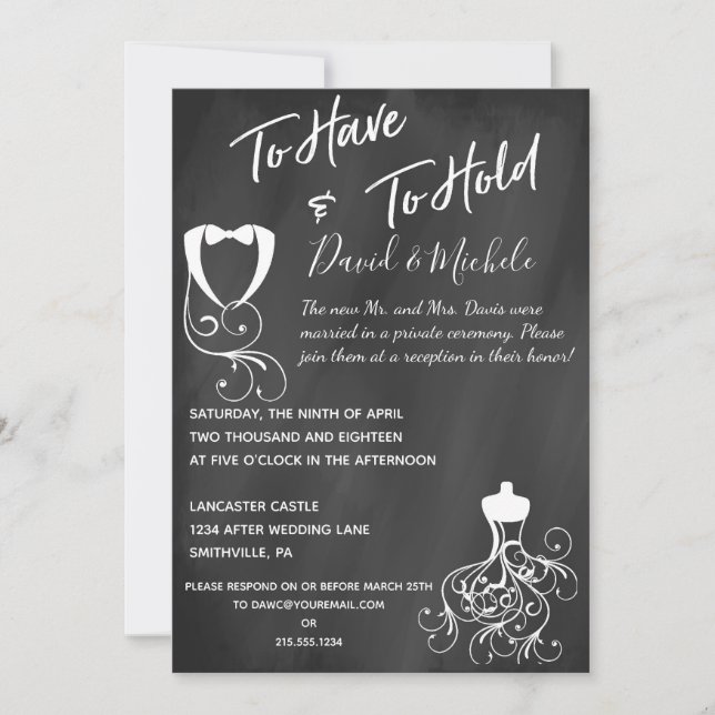 Invitación a la fiesta después de la boda (Anverso)
