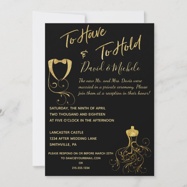 Invitación a la fiesta después de la boda/prometid (Anverso)