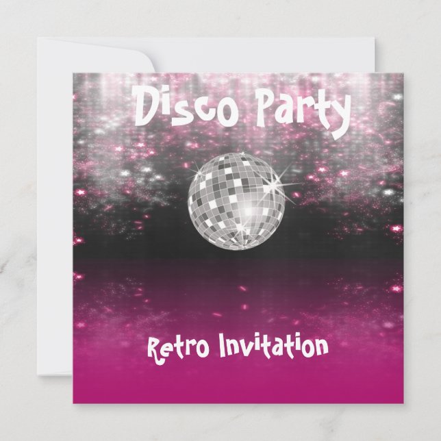 invitación a la fiesta disco retro (Anverso)