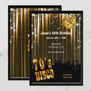 Invitación a la fiesta disco retro de los 70