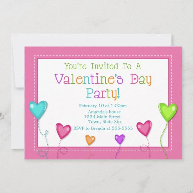 Invitación a la fiesta El día de San Valentín, cor (Anverso)
