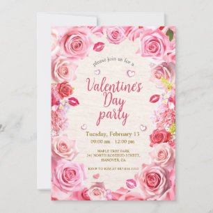 Invitación a la fiesta El día de San Valentín flor