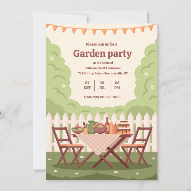 Invitación a la fiesta en el jardín (Anverso)