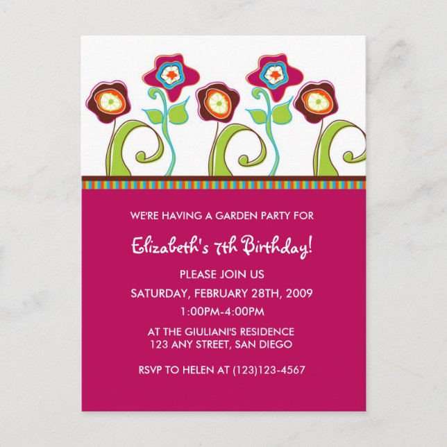Invitación a la fiesta en el jardín (Anverso)