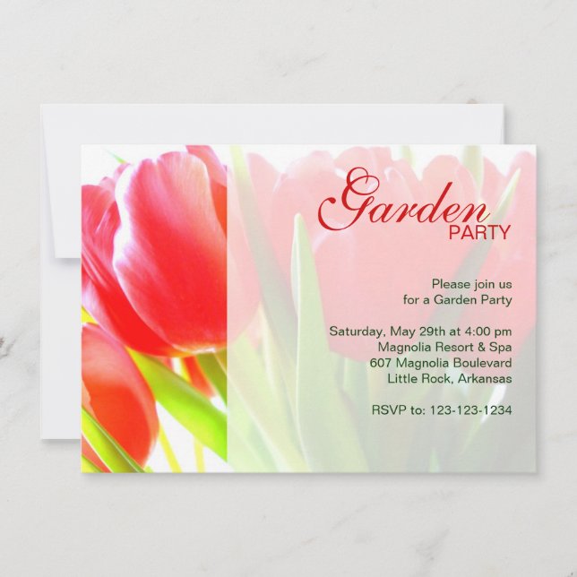 Invitación a la fiesta en el jardín (Anverso)