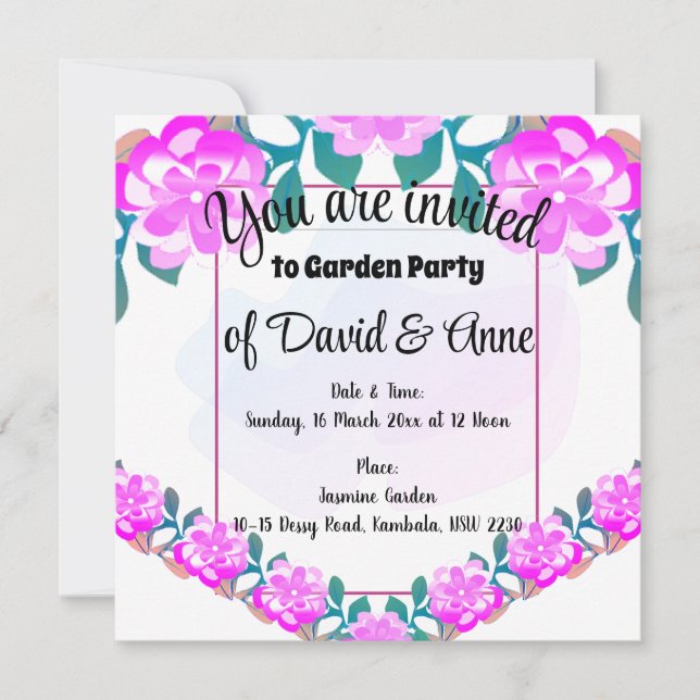 Invitación a la fiesta en el jardín (Anverso)