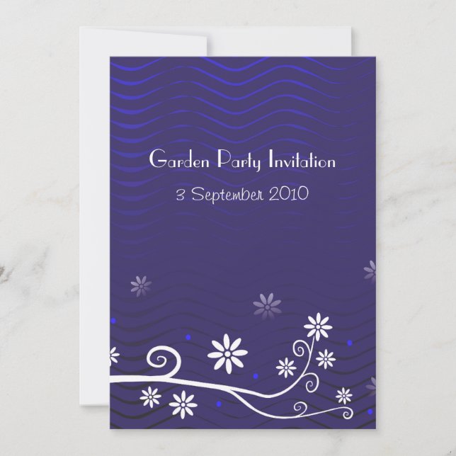 Invitación a la fiesta en el jardín| Azul (Anverso)