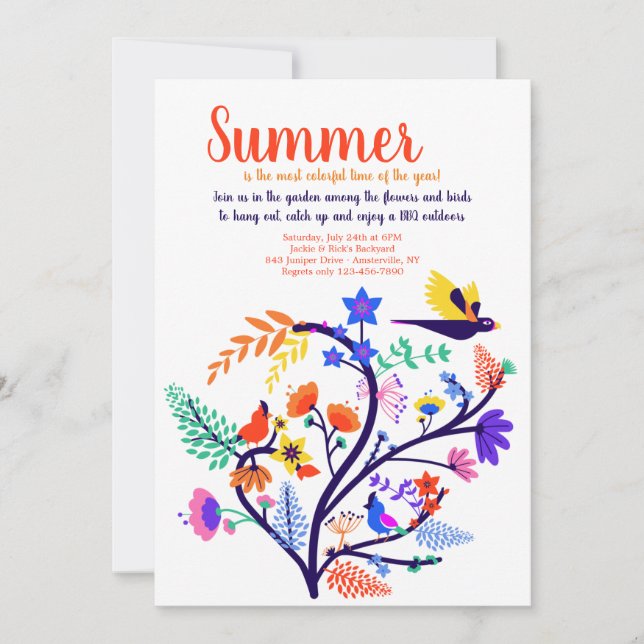 Invitación a la fiesta en el jardín de verano (Anverso)